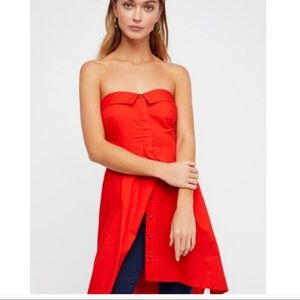 NWT Free People "On My Way" tube style button up mini/tunic